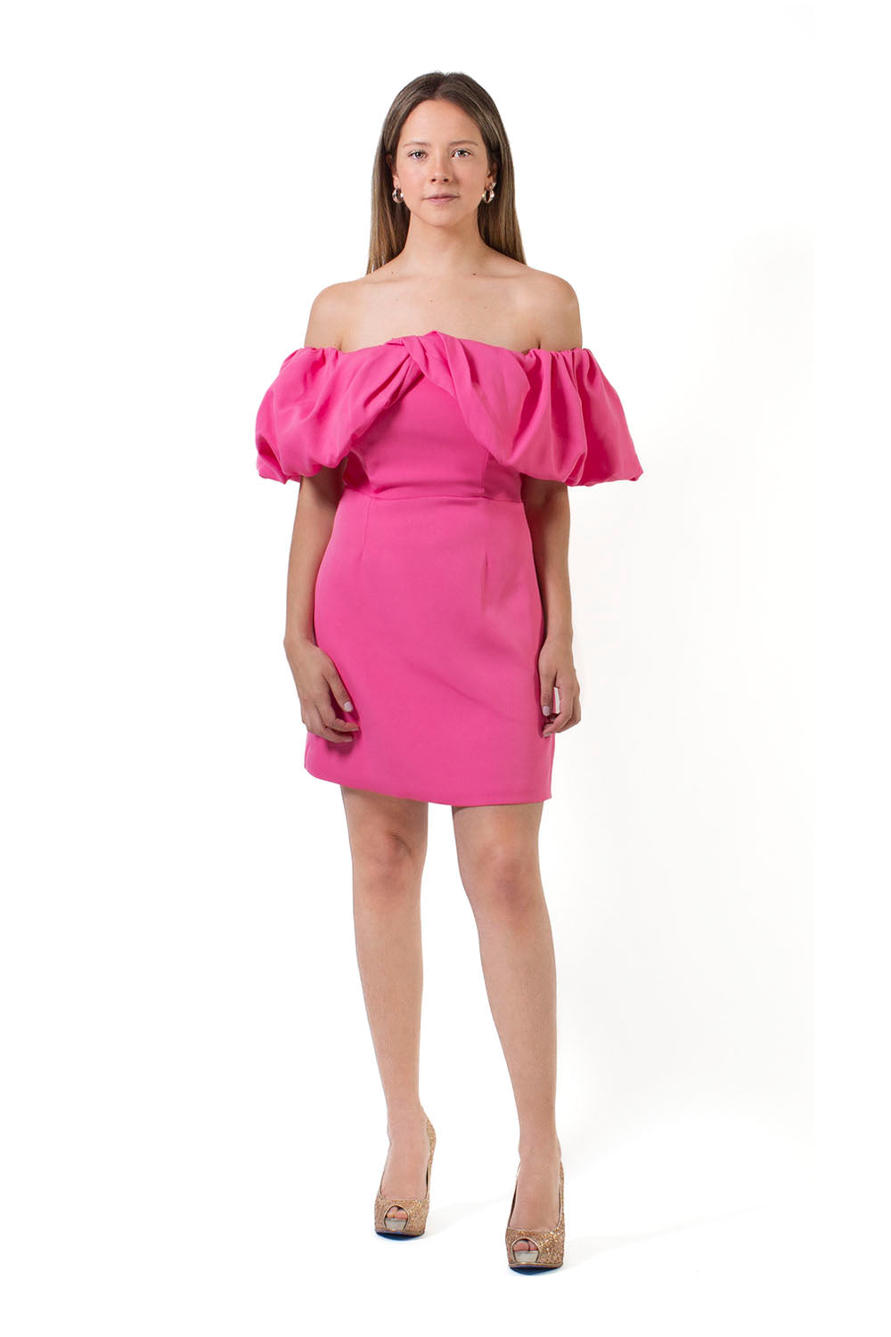 Whisper light off hotsell the shoulder ruffle dress